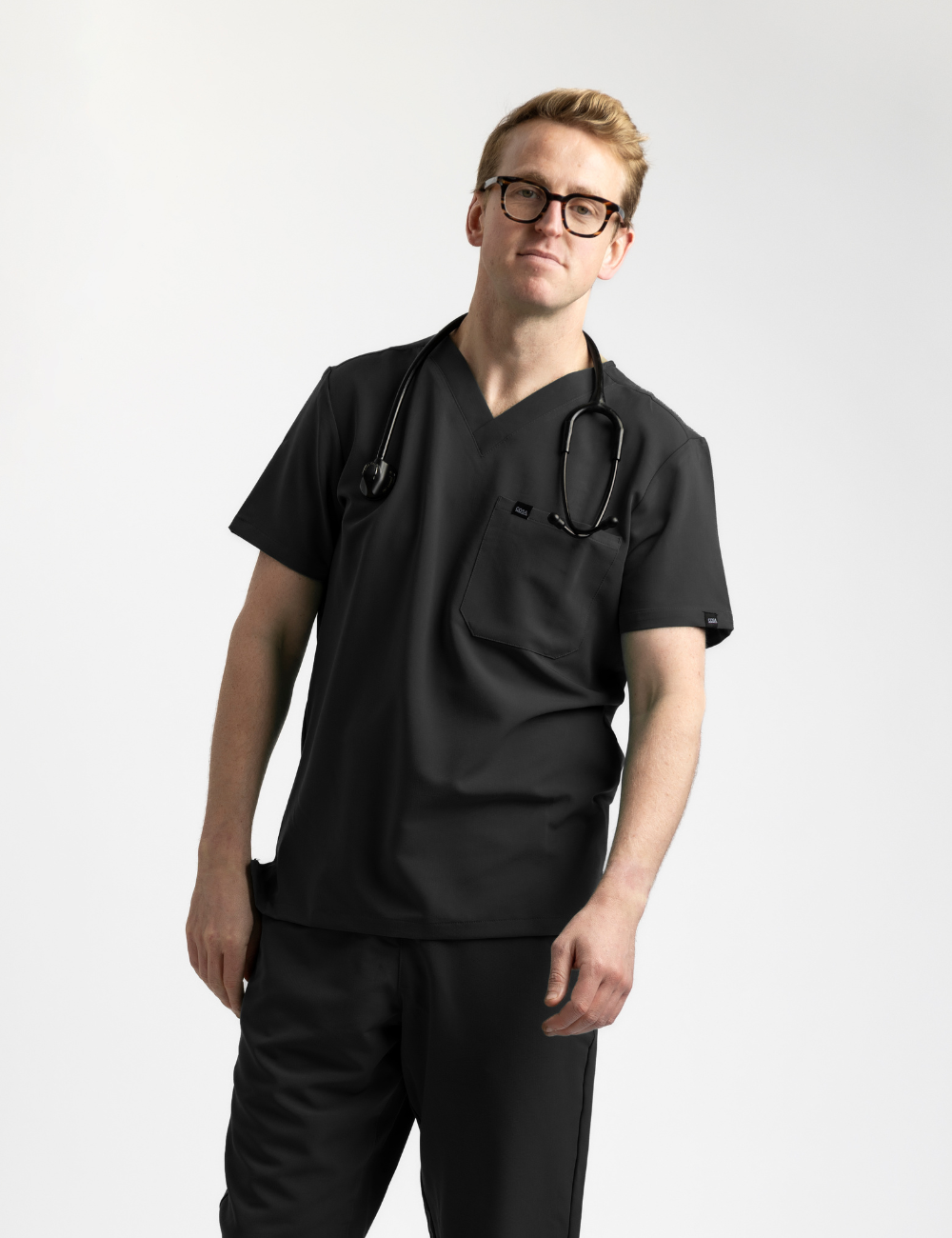 Black Male Scrub Top