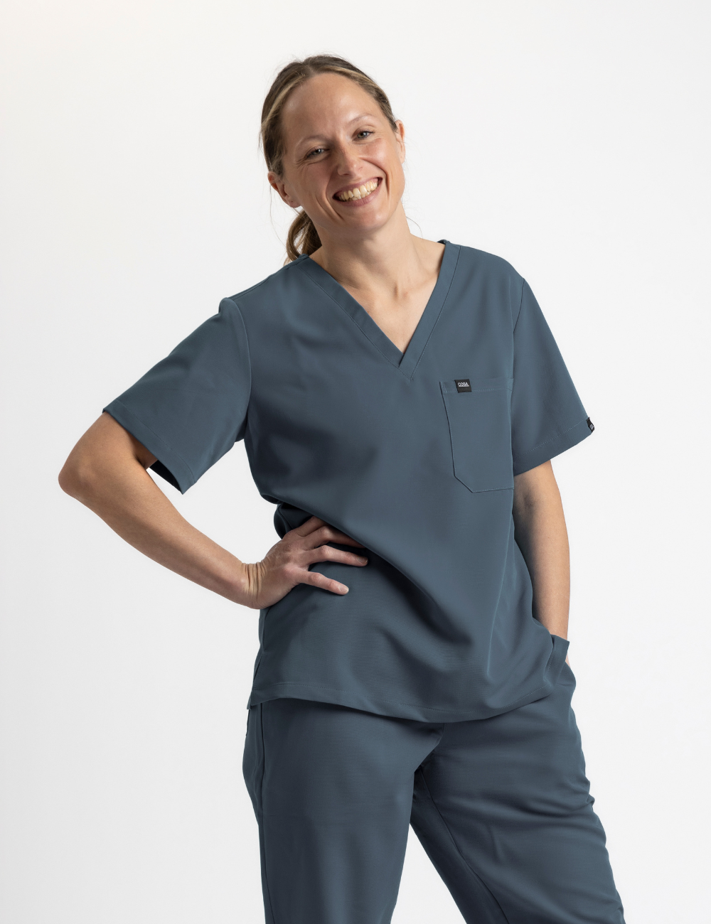 Grey Female Scrub Top