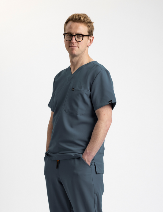 Grey Male Scrub Top